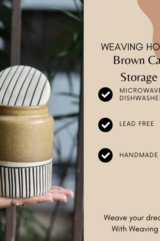 Brown Carved Storage Jar