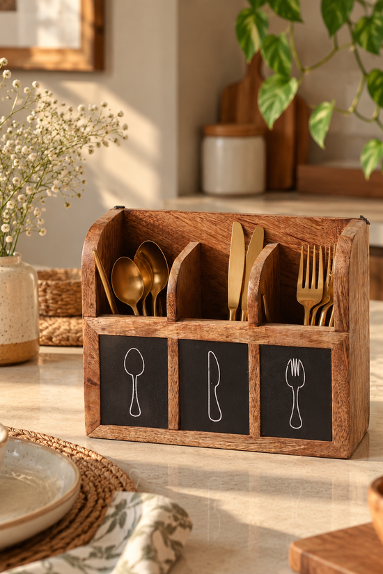 Wood Cutlery Holder