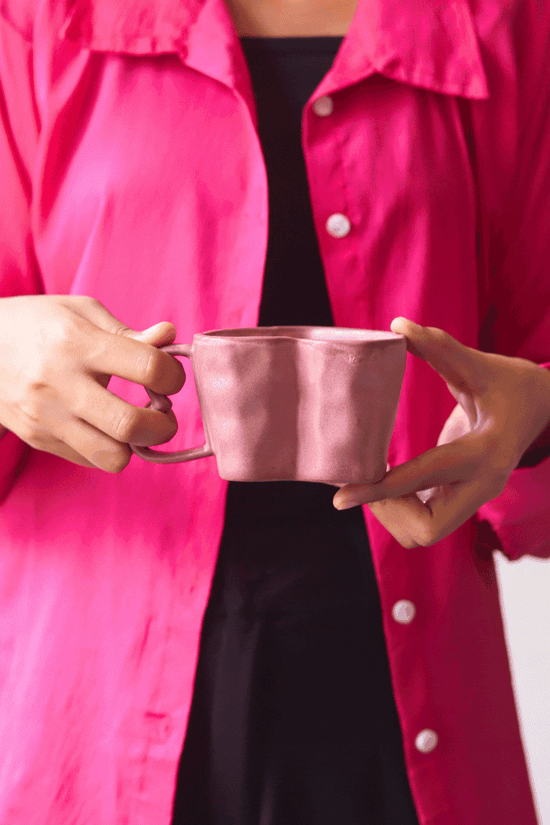 Dusty Pink Heart Shaped Mug