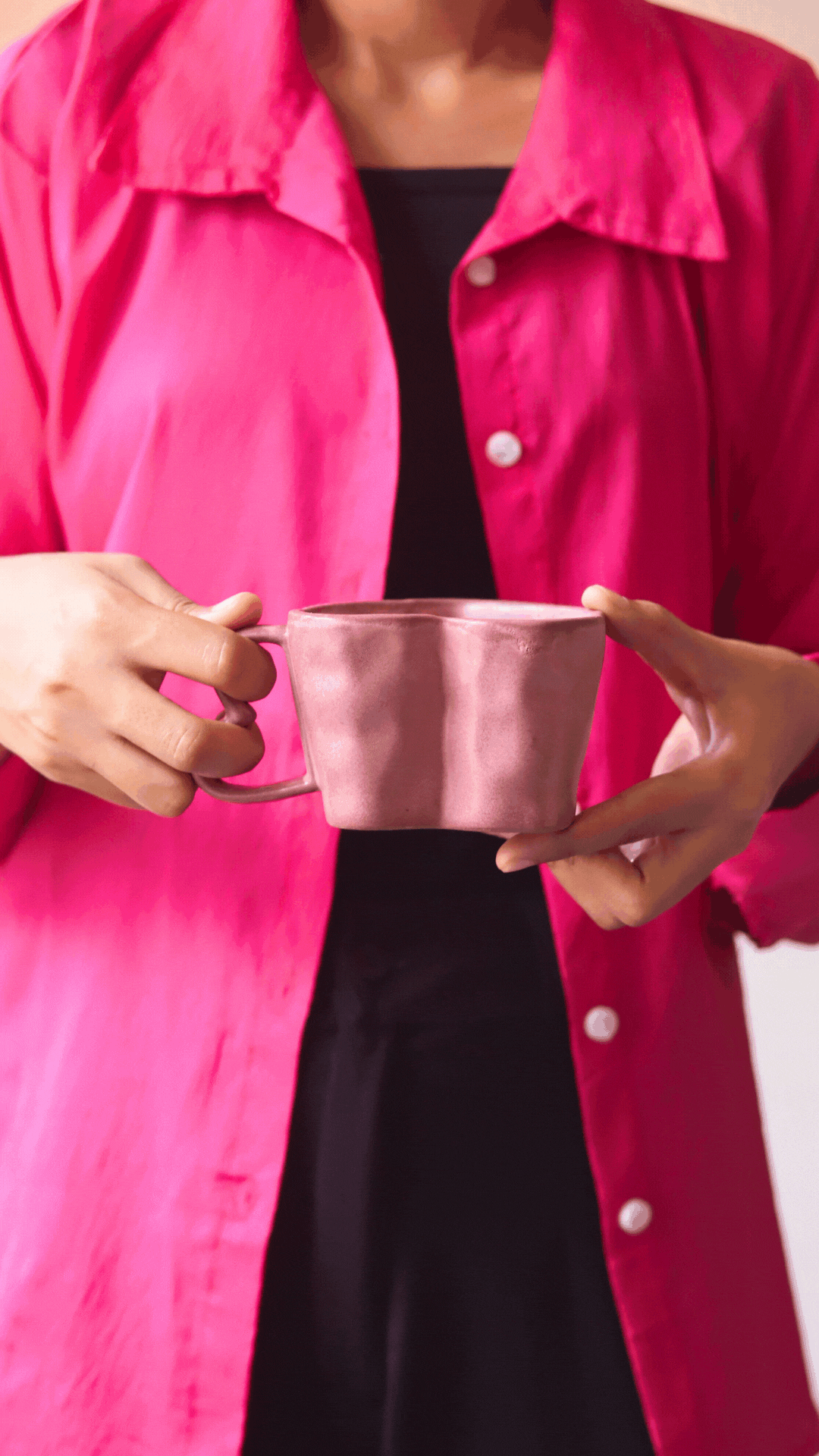 Dusty Pink Heart Shaped Mug