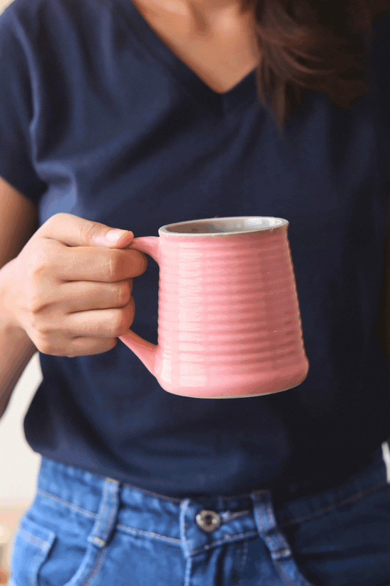 Pink & Grey Coffee Mug - Tall