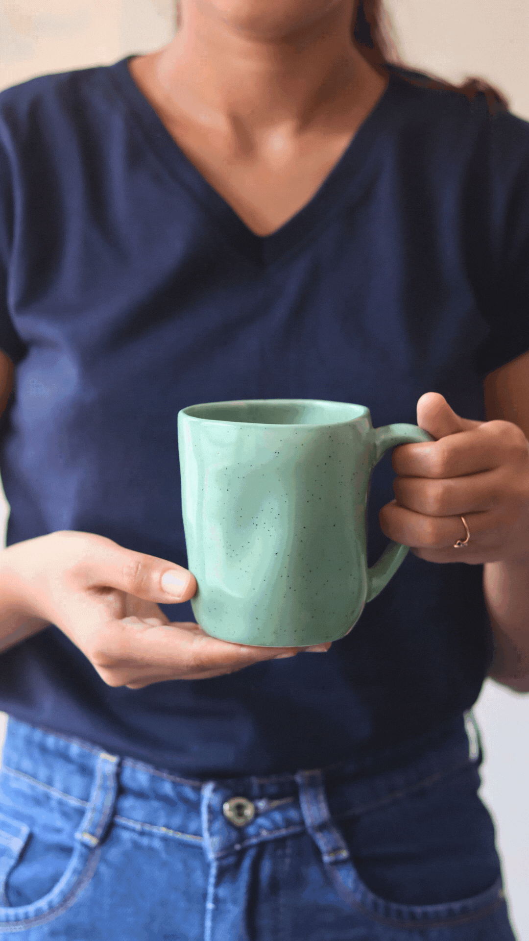 Sage Green Wavy Mug