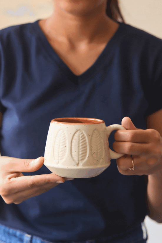 Peach Serene Leaf Coffee Mug