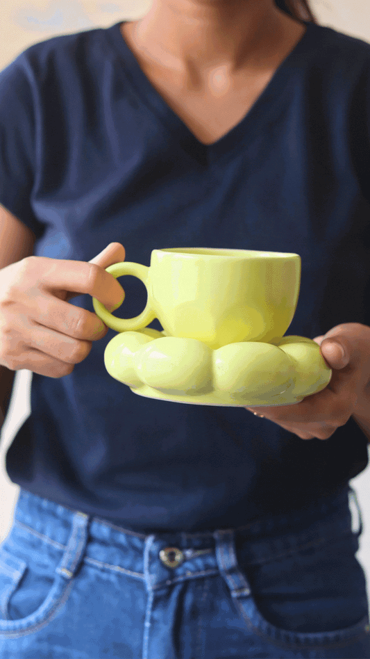 Lemon Sunflower Cup & Saucer
