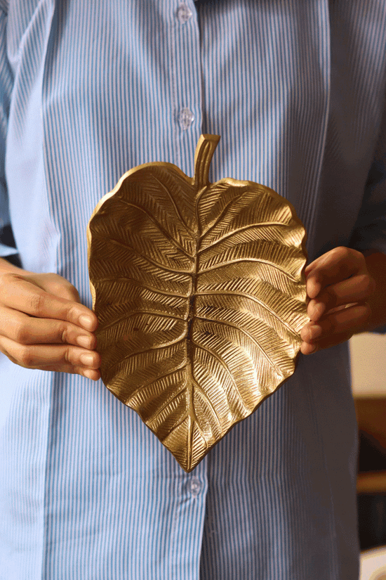 Golden Bliss Palm Leaf Bowl