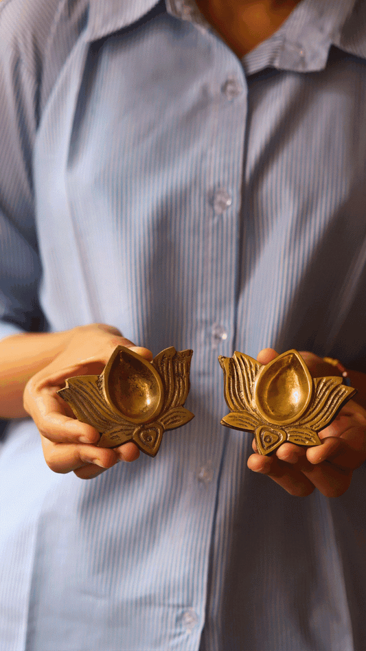 Brass Lotus Diya