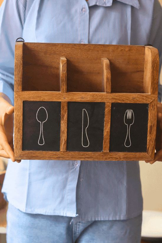 Wood Cutlery Holder