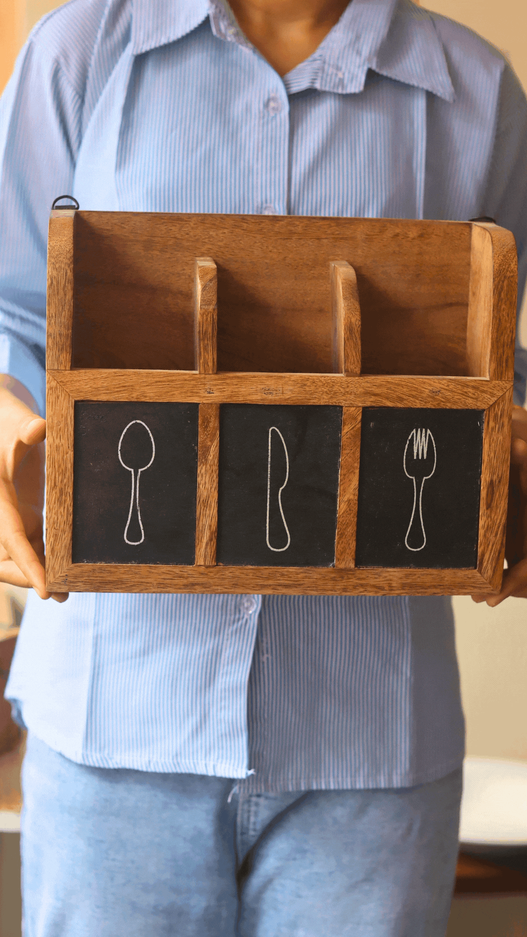 Wood Cutlery Holder
