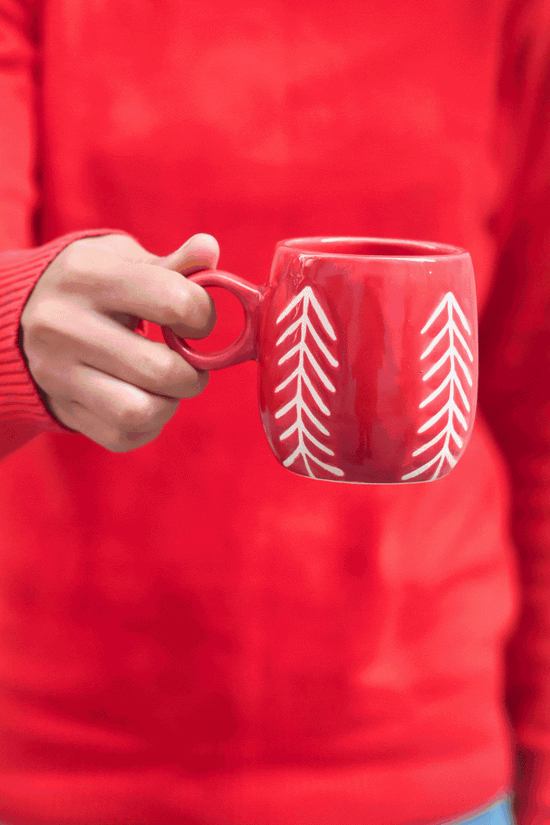 Christmas Tree Cuddle Mug- Red