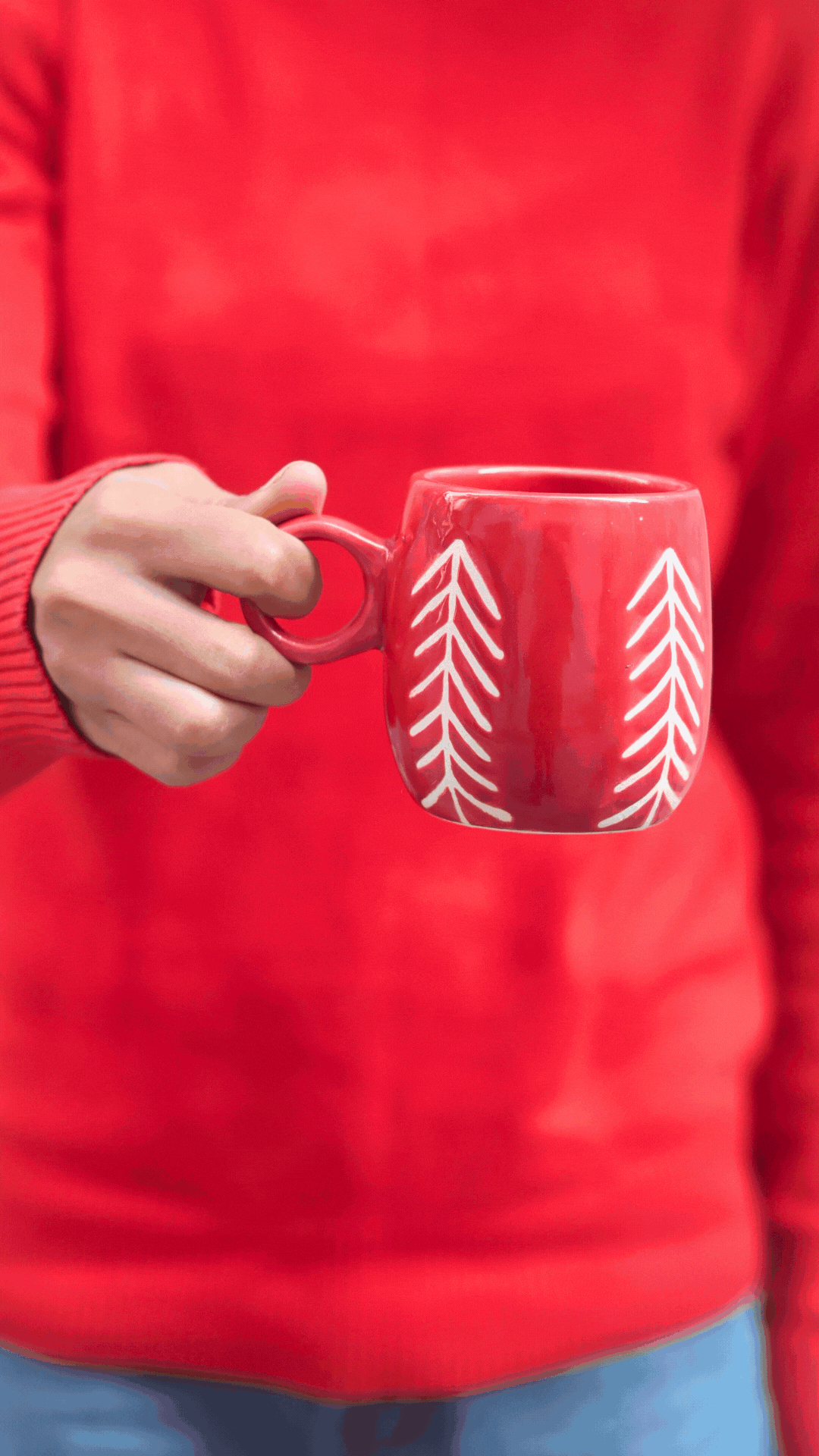 Christmas Tree Cuddle Mug- Red