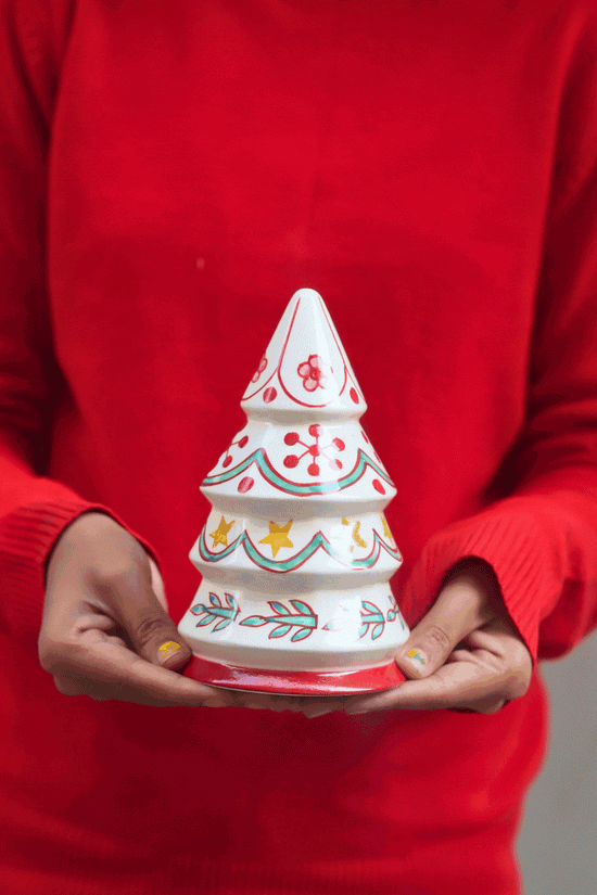 Hand painted White Christmas Tree