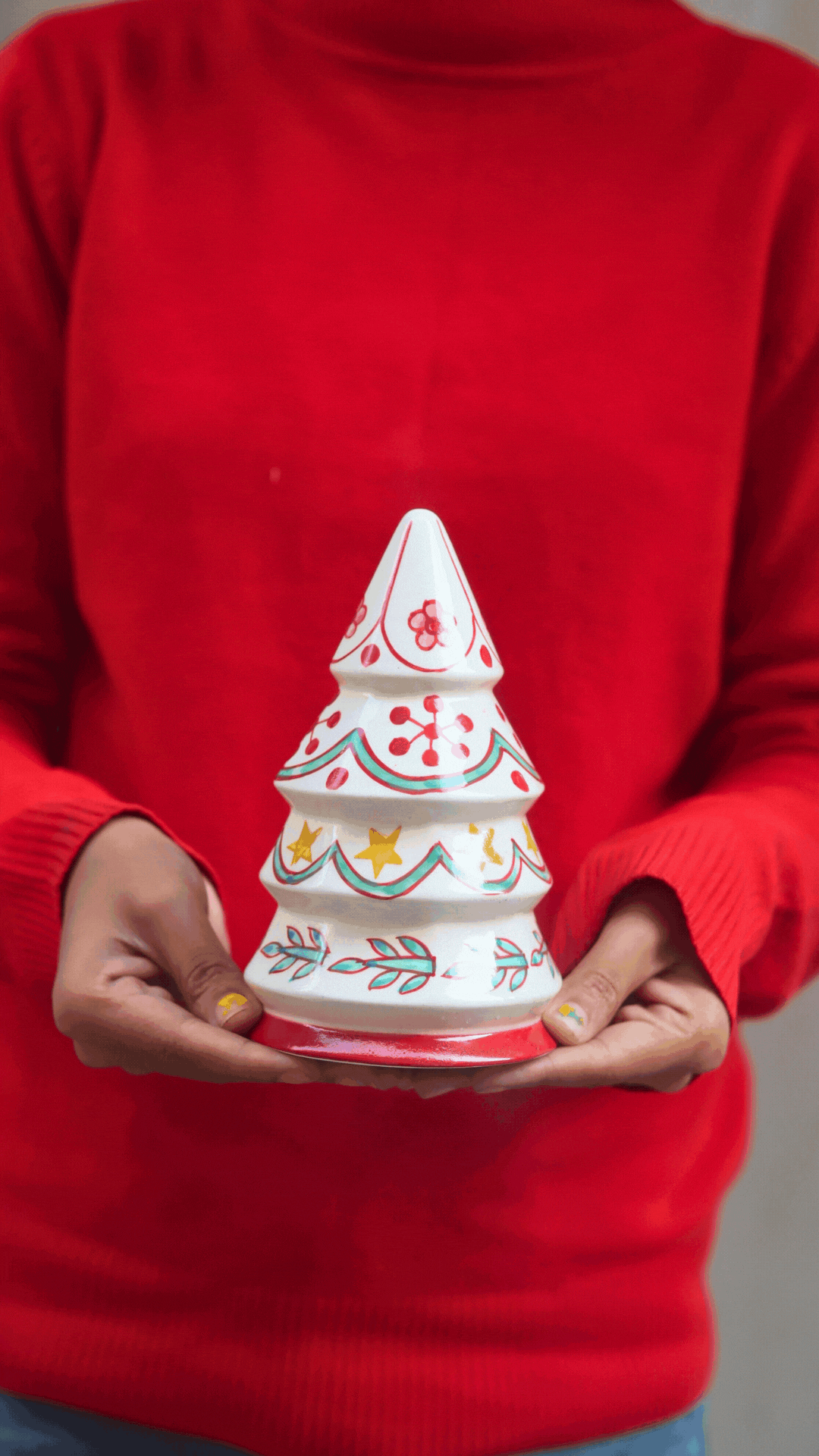 Hand painted White Christmas Tree