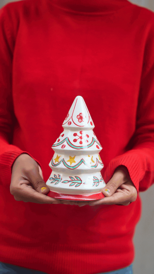 Hand painted White Christmas Tree