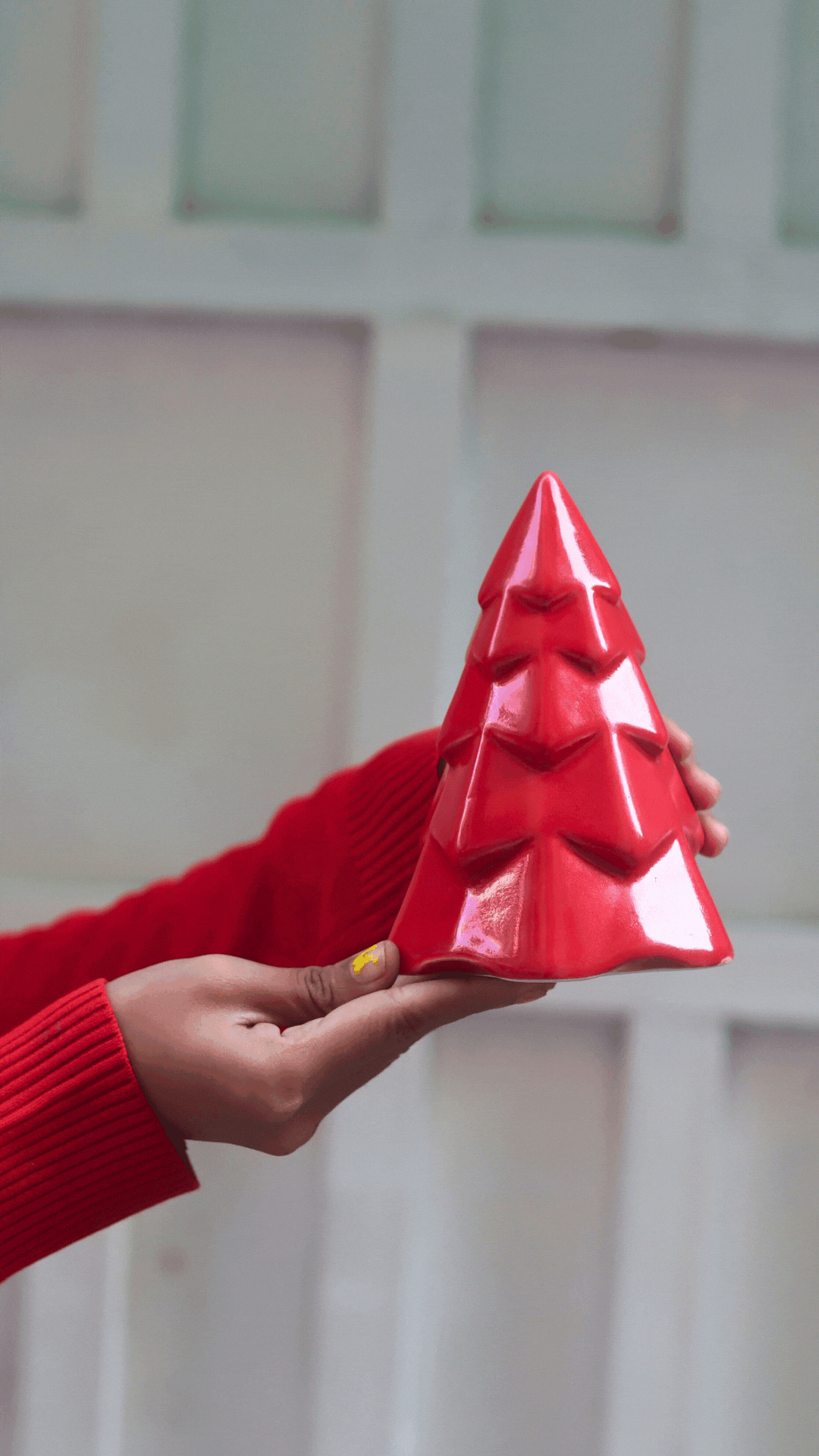 Red Conical Christmas Tree