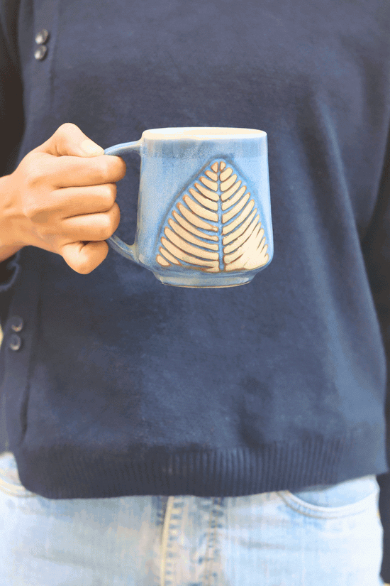 Blue Leaf Coffee Mug