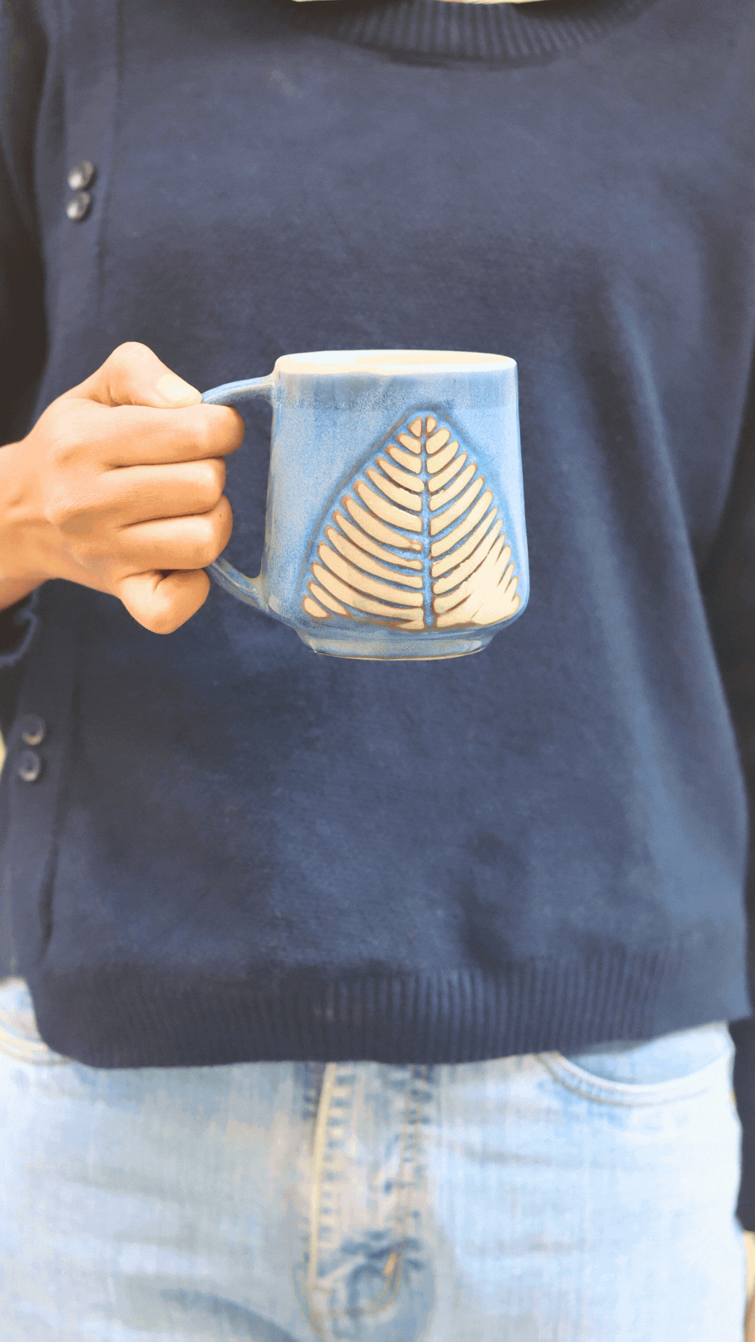 Blue Leaf Coffee Mug