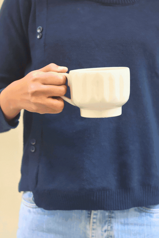 White Textured Cappuccino mug