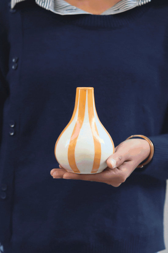 Striped Vase - Yellow