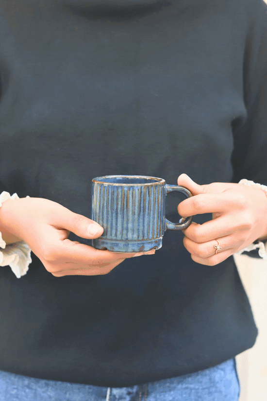 Deep Sea Blue Tea Cups - Set of 6