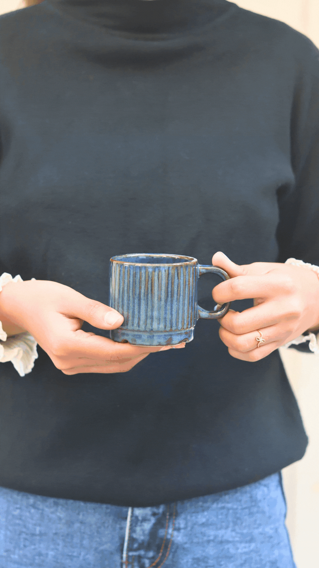 Deep Sea Blue Tea Cups - Set of 6