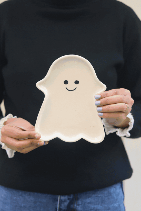 Spooky Ghost Handmade Dessert Plate