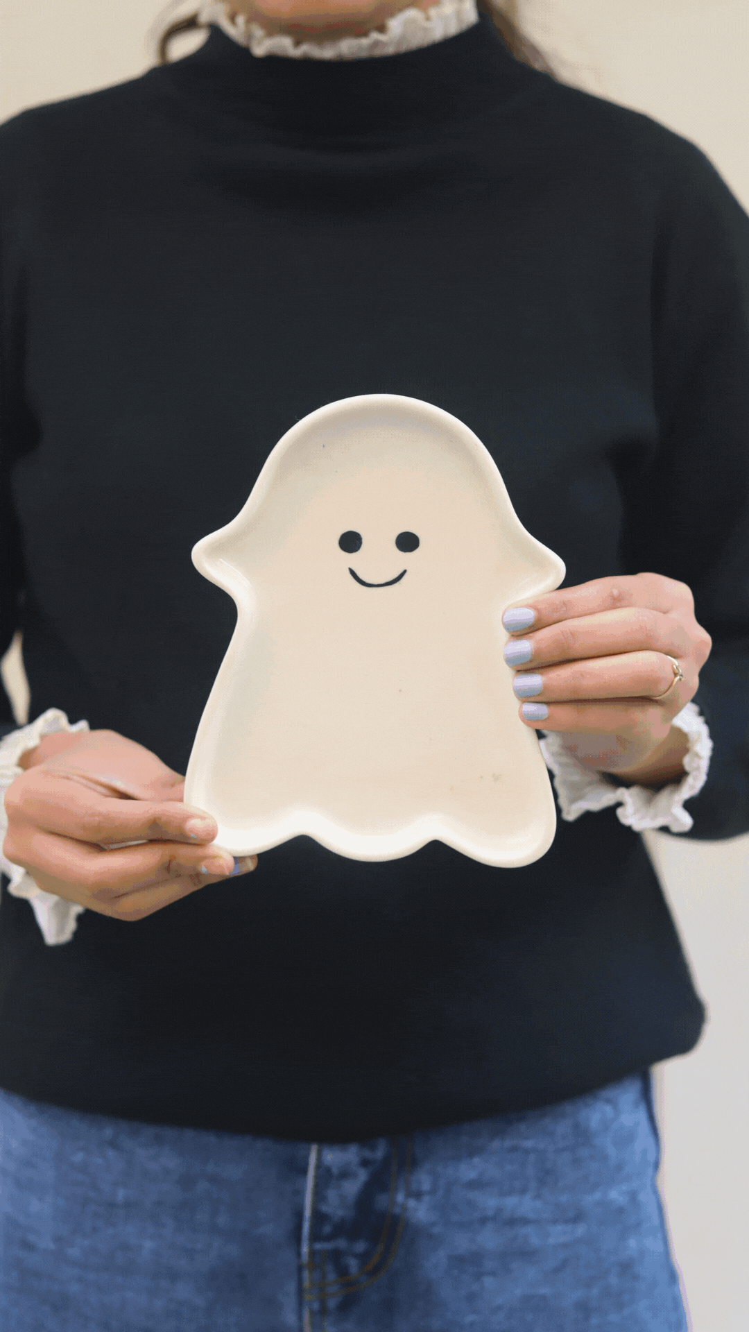 Spooky Ghost Handmade Dessert Plate