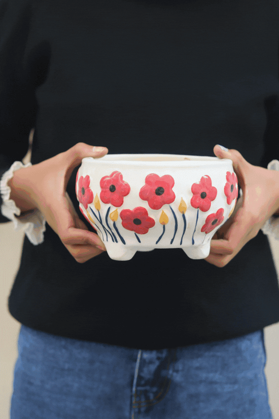 Poppy Fields Planter - WeavingHomes