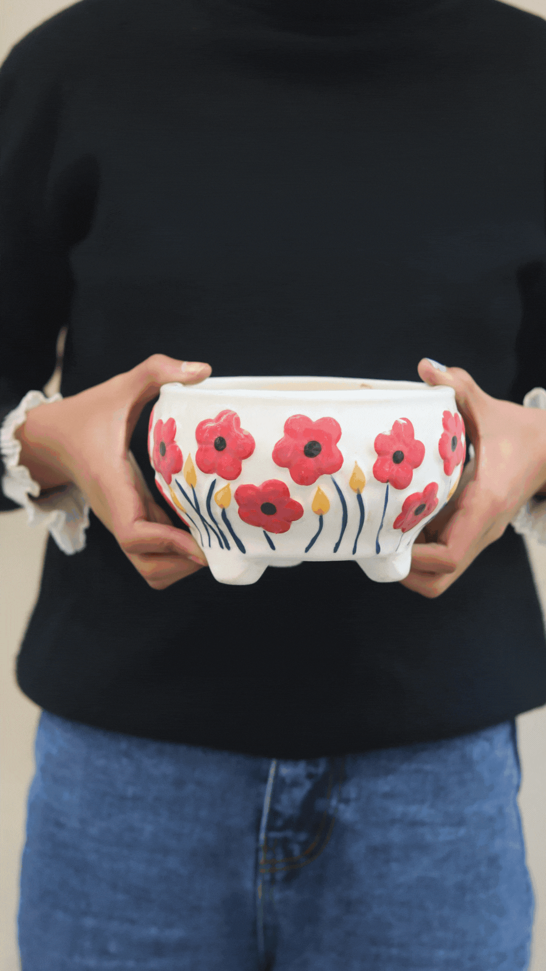 Poppy Fields Planter - WeavingHomes