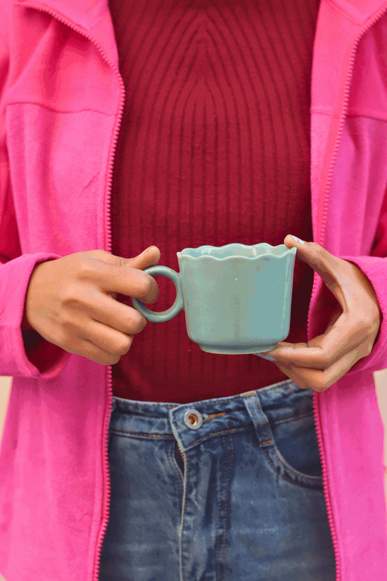 Teal Wavy mug