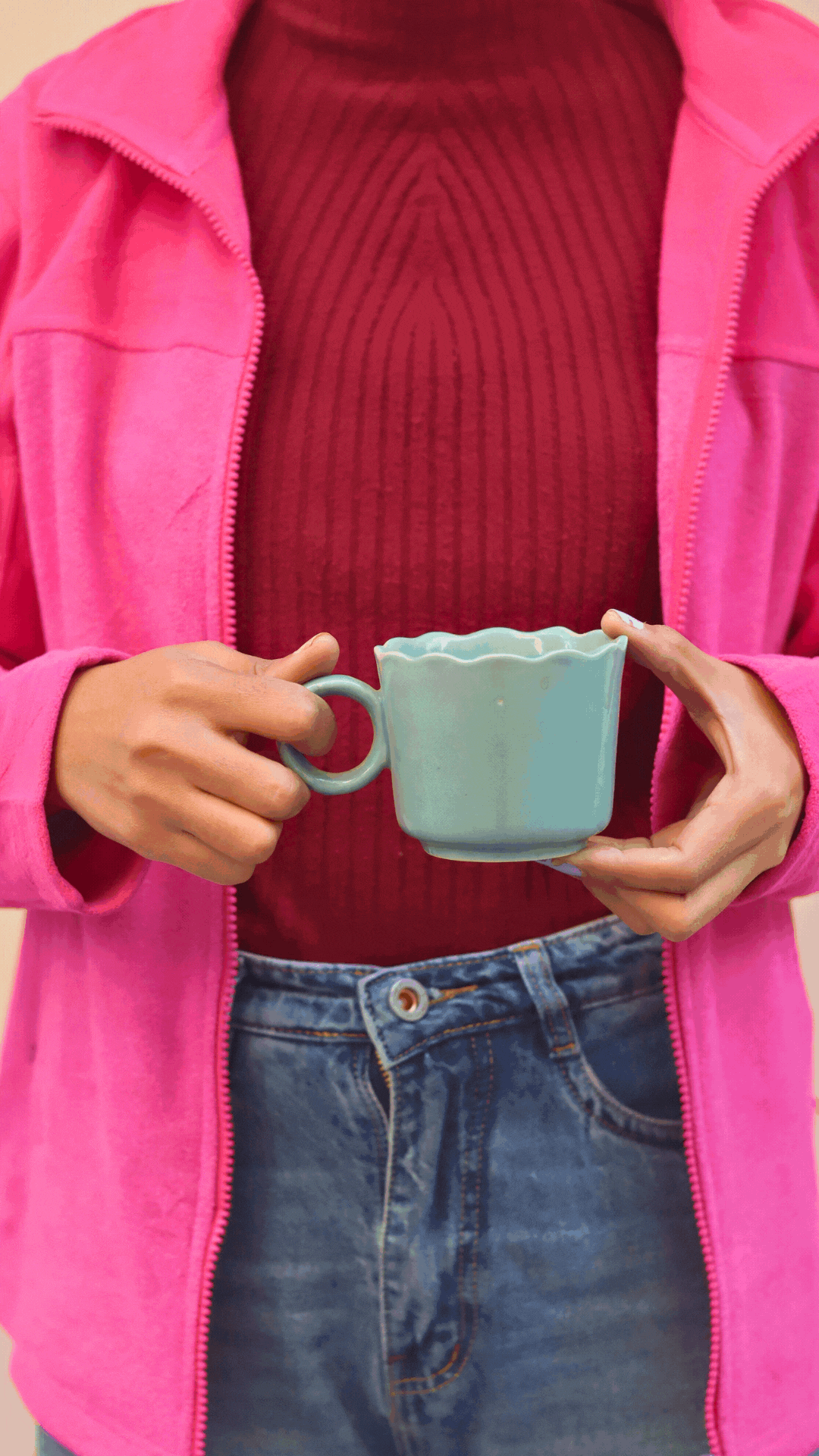 Teal Wavy mug