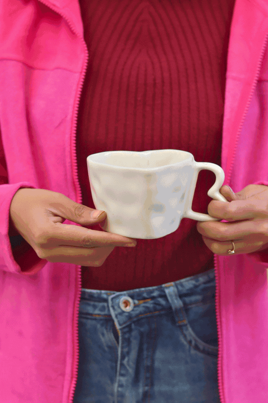 White Heart Shaped Mug