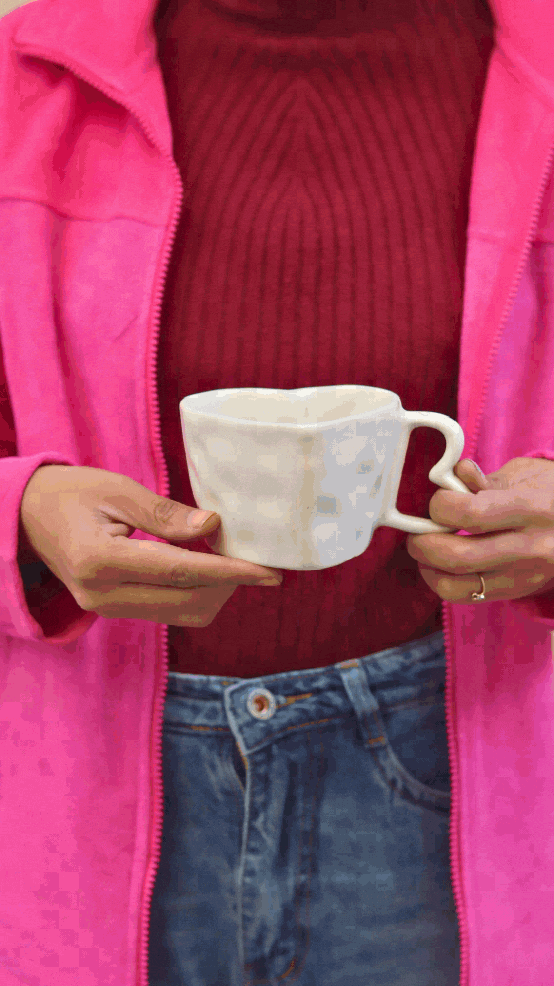 White Heart Shaped Mug