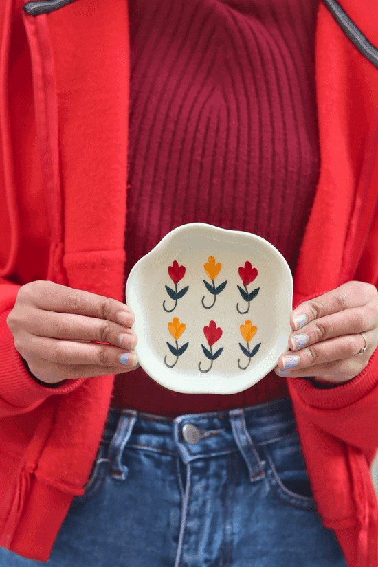 Pastel Tulip Handmade Dessert Plate