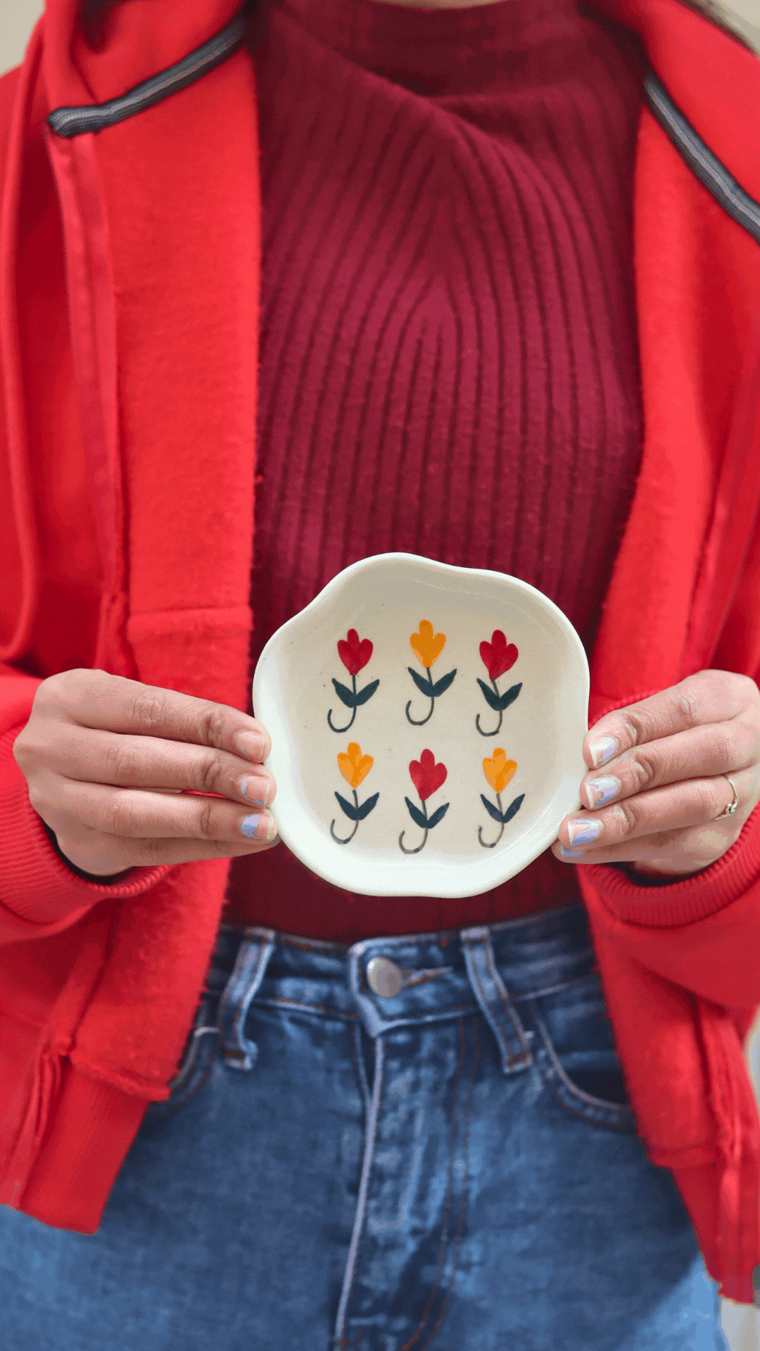 Pastel Tulip Handmade Dessert Plate