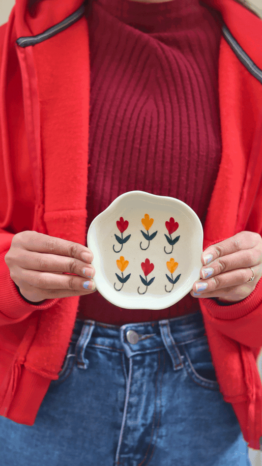 Pastel Tulip Handmade Dessert Plate