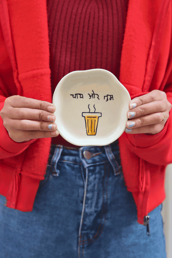 Chai or Tum Handmade Dessert Plate - The Chai Lovers Edit