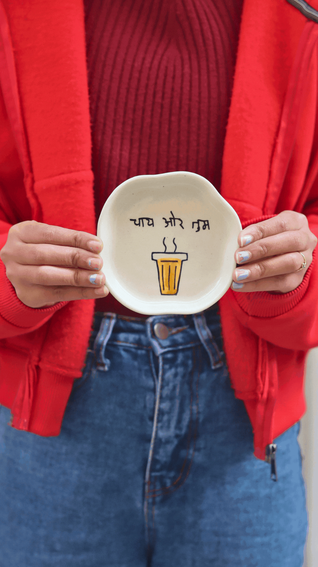 Chai or Tum Handmade Dessert Plate - The Chai Lovers Edit