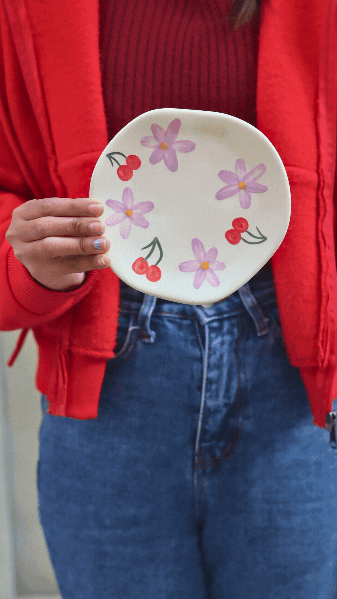 Cherry Fields Handmade Dessert Plate