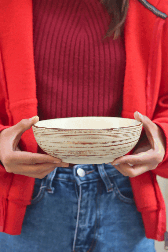Brown & White Curry Bowl - (Set of 4 - GET 2 FREE)