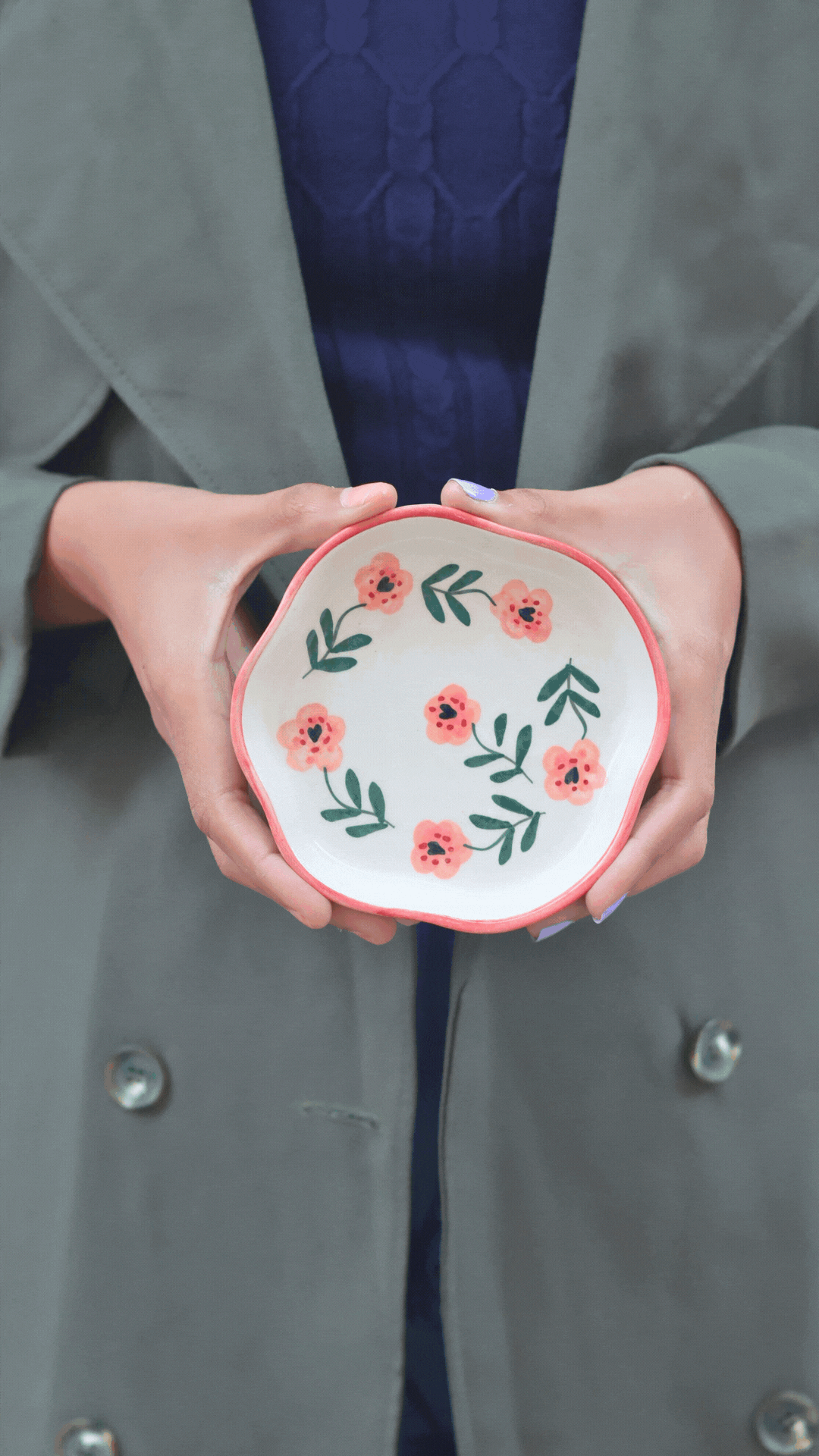 Poppy Flower Handmade Dessert Plate