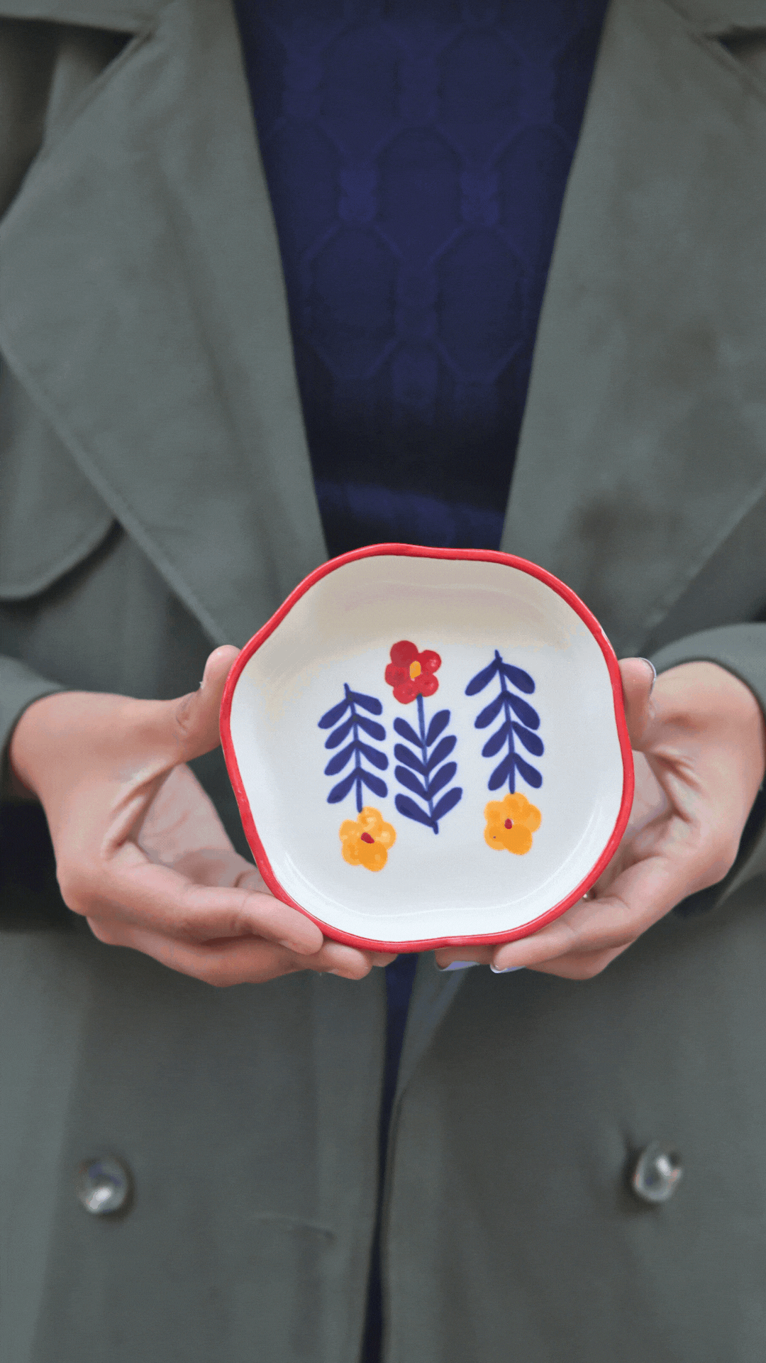 Floral Bloom Handmade Dessert Plate