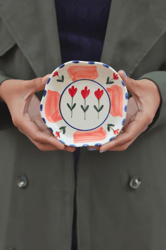 Peony Handmade Dessert Plate