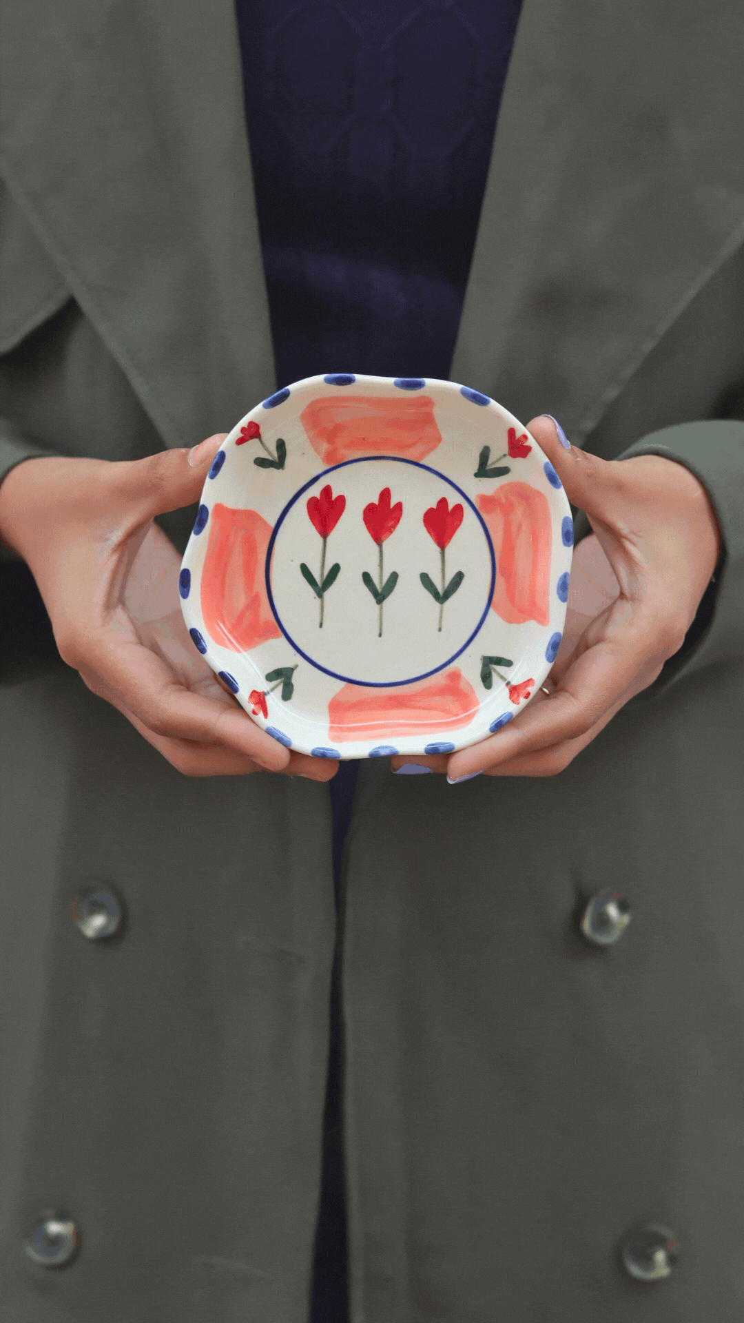 Peony Handmade Dessert Plate