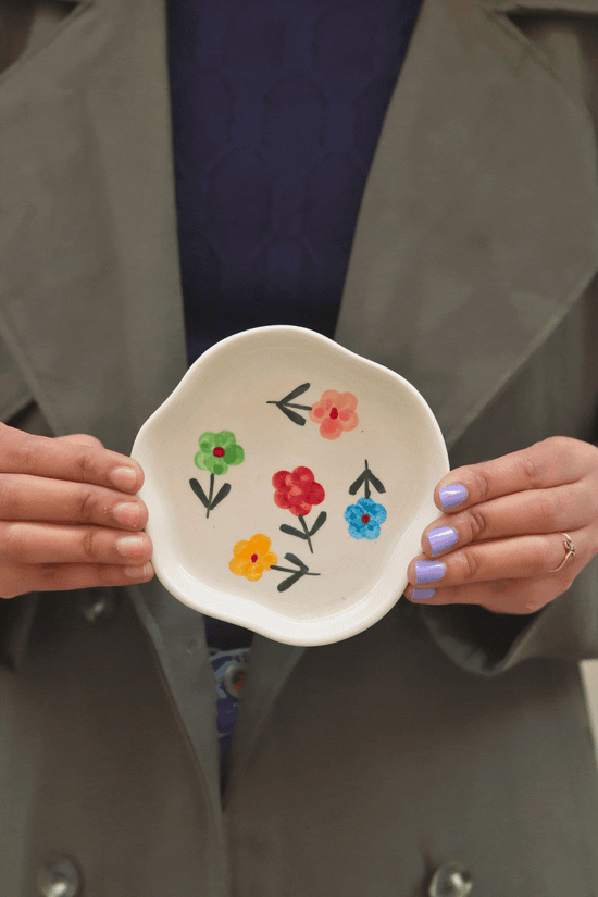 Floral Blossom Handmade Dessert Plate