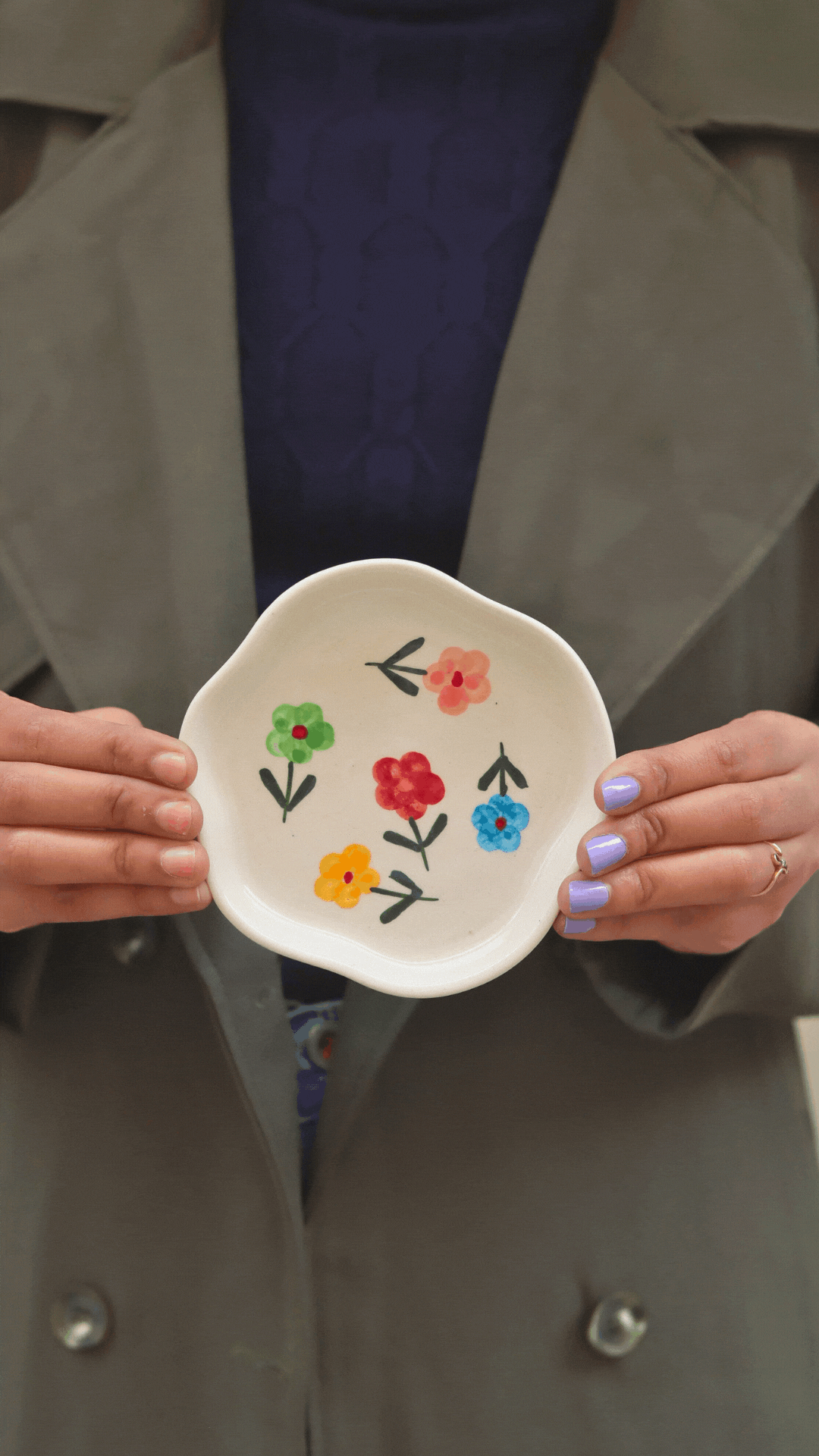 Floral Blossom Handmade Dessert Plate