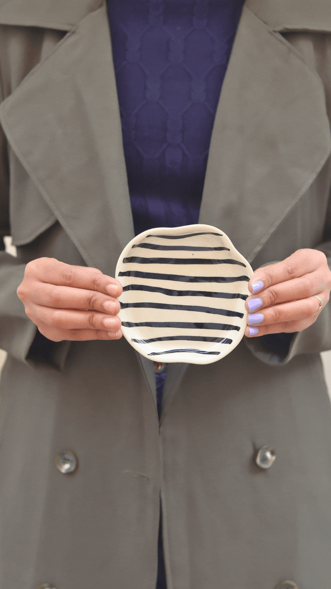 Zebra - Handmade Dessert Plate