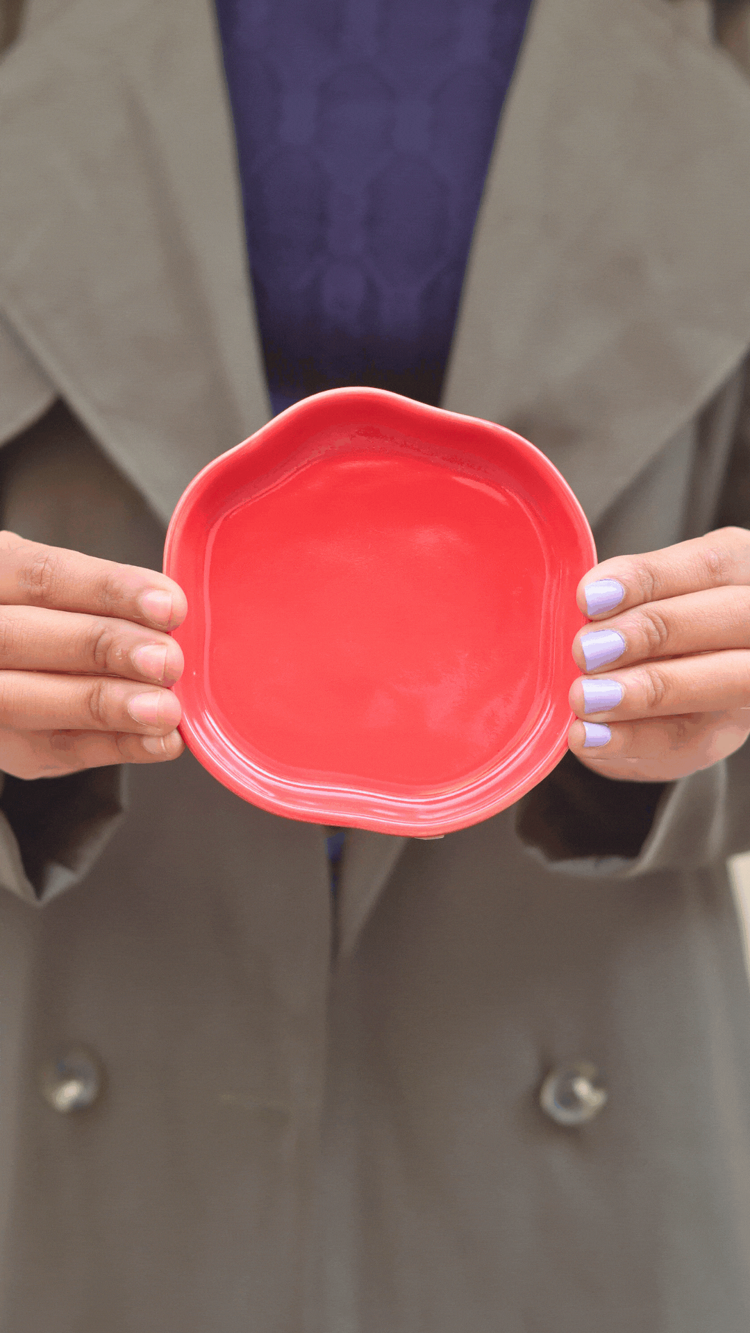 Red Handmade Dessert Plate