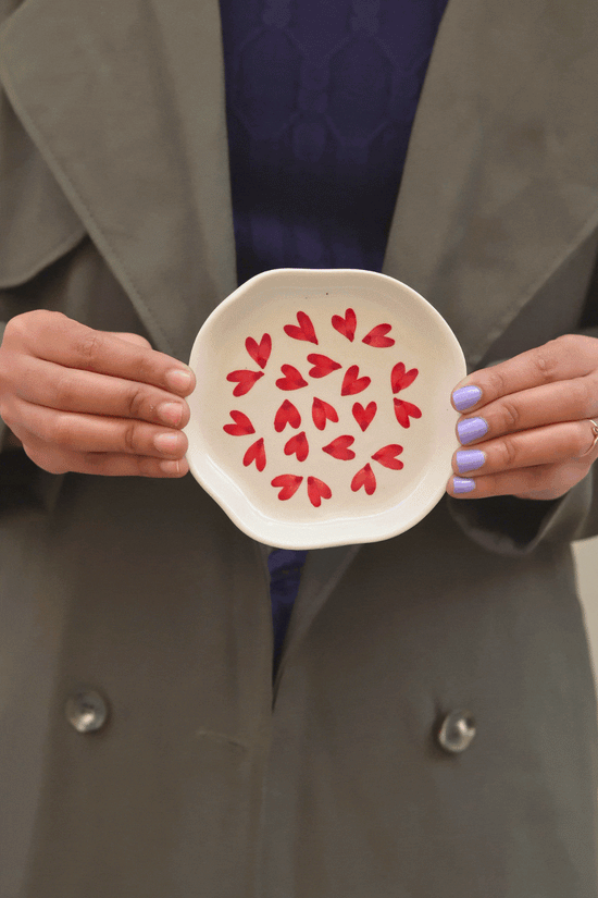 All Hearts - Handmade Dessert Plate