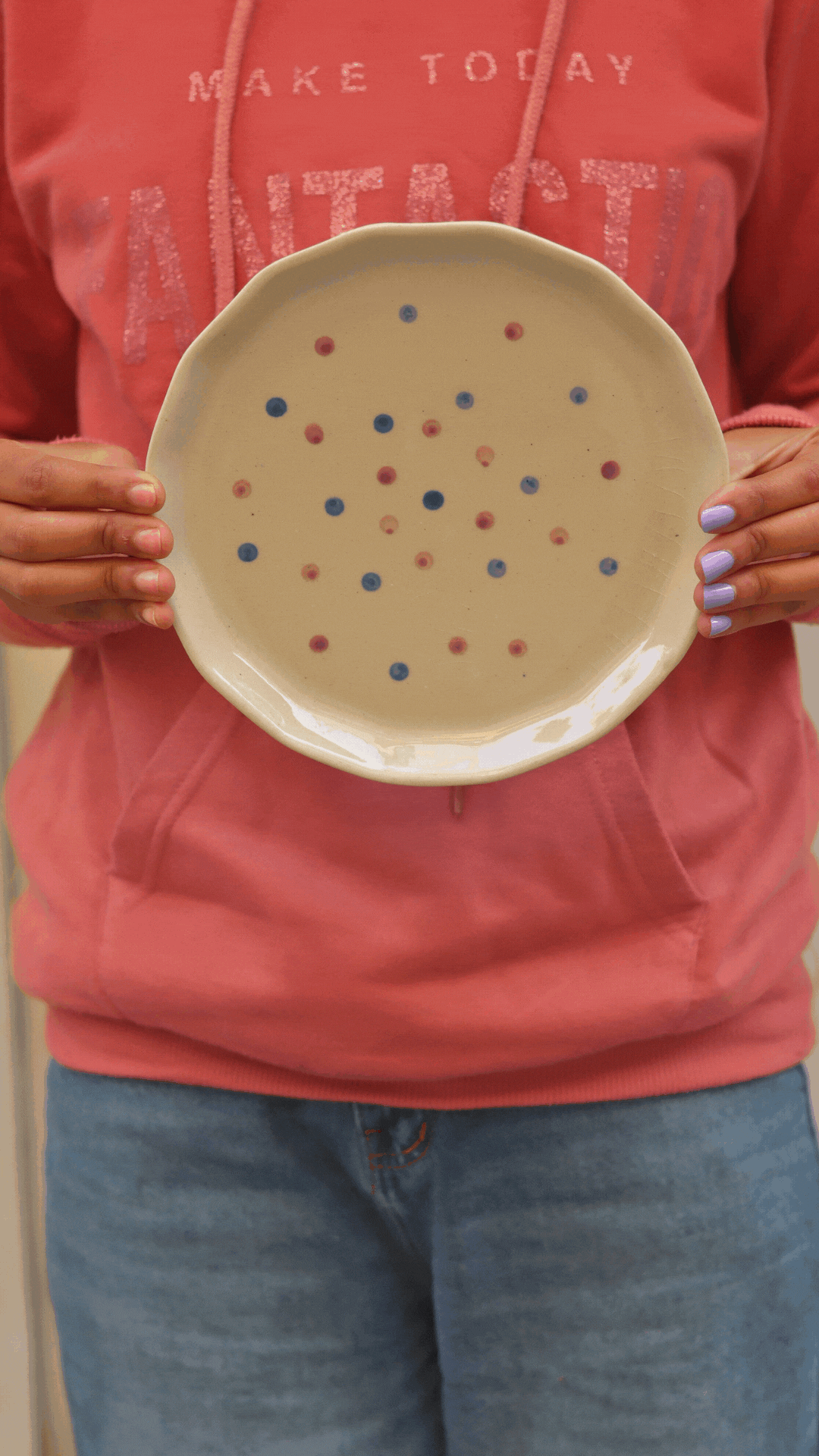 Purple Polka Plate