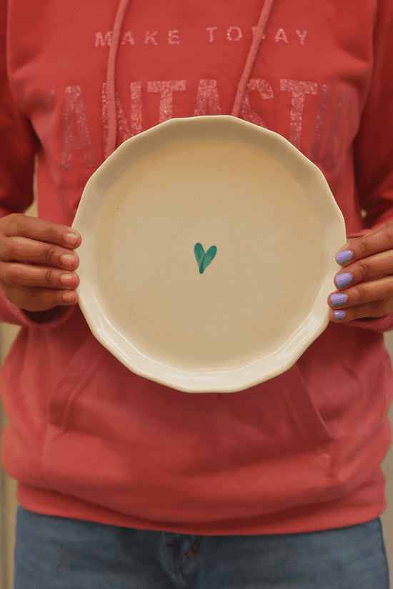 Teal Heart Plate